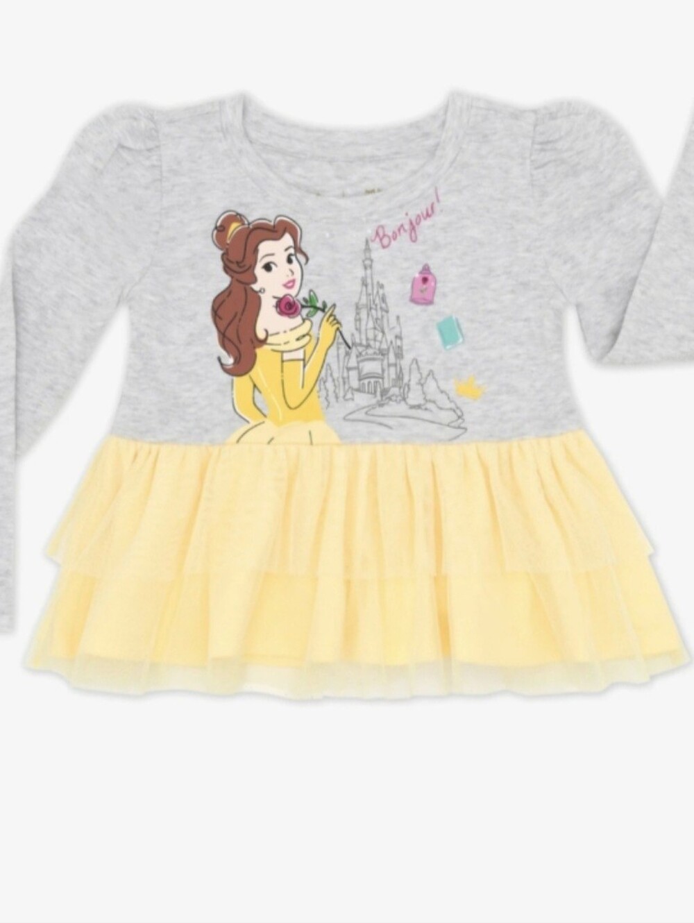 Little Sleepies Disney Princess Belle Long Sleeve Top 3T NWT
